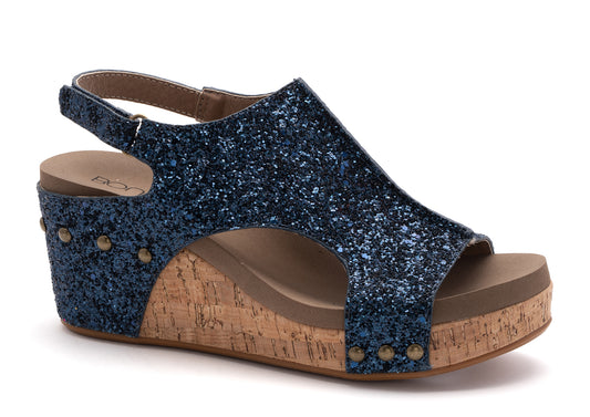 Corkys Wedge in Navy Glitter - G Marie's Boutique 