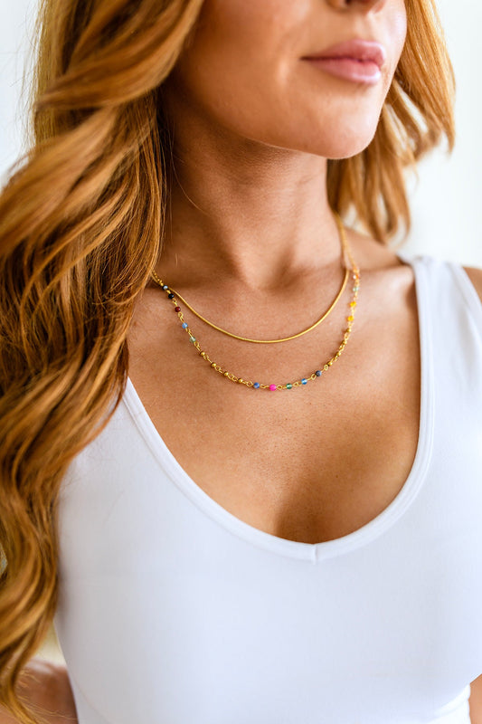 Golden Kaleidoscope Layered Necklace - G Marie's Boutique 